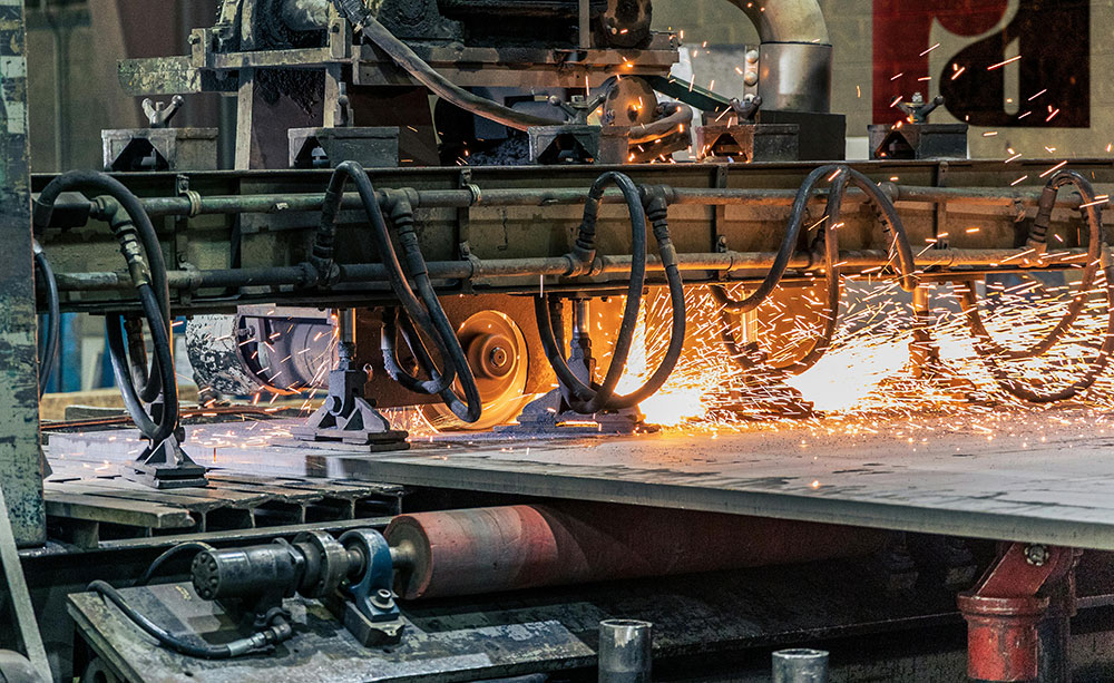 Welder at work on construction site