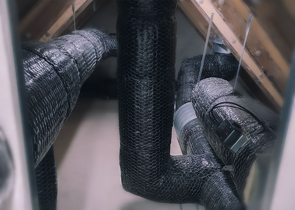 Wire mat insulation on HVAC system